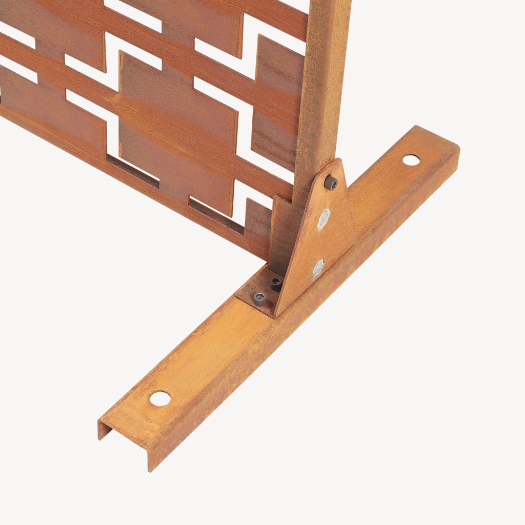 Pannello Divisorio Basciano Struttura Traforata in Acciaio Corten 180 x 120 cm Marrone Ossidato casa.pro