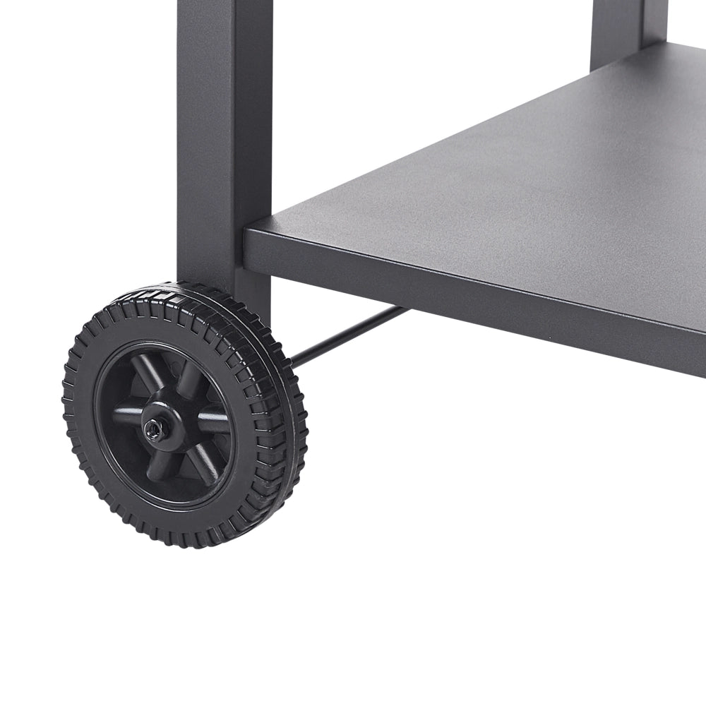 Carrello da giardino per servire all'aperto Carrello da cucina in acciaio nero con ruote