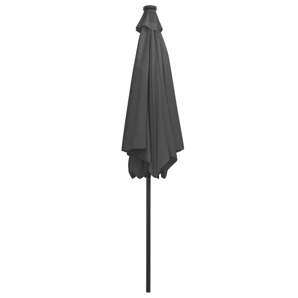 Ombrellone con LED e palo in alluminio 300 cm antracite 02_0008082