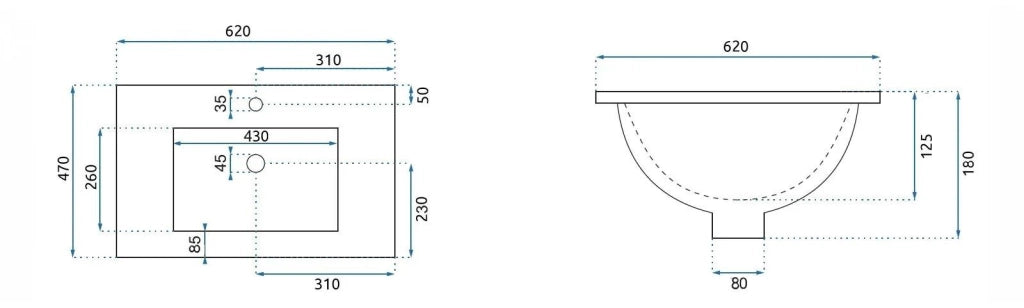 Lavabo Da Incasso Rea Dafne 60