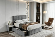 Letto moderno con 4 ripiani di stoccaggio, letto a 4 posti con 4 ripiani di stoccaggio, 160x200cm, letto a 2 piazze con 4 ripiani di stoccaggio.
