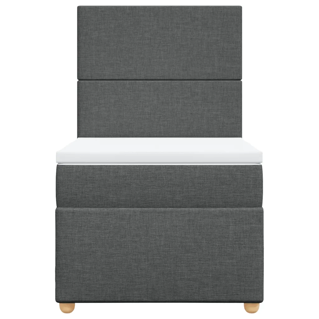 Giroletto a Molle con Materasso Grigio Scuro 90x200 cm Tessuto