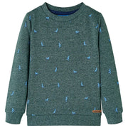 Felpa da Bambino Verde Scuro MÃ©lange 128cod mxl 112664