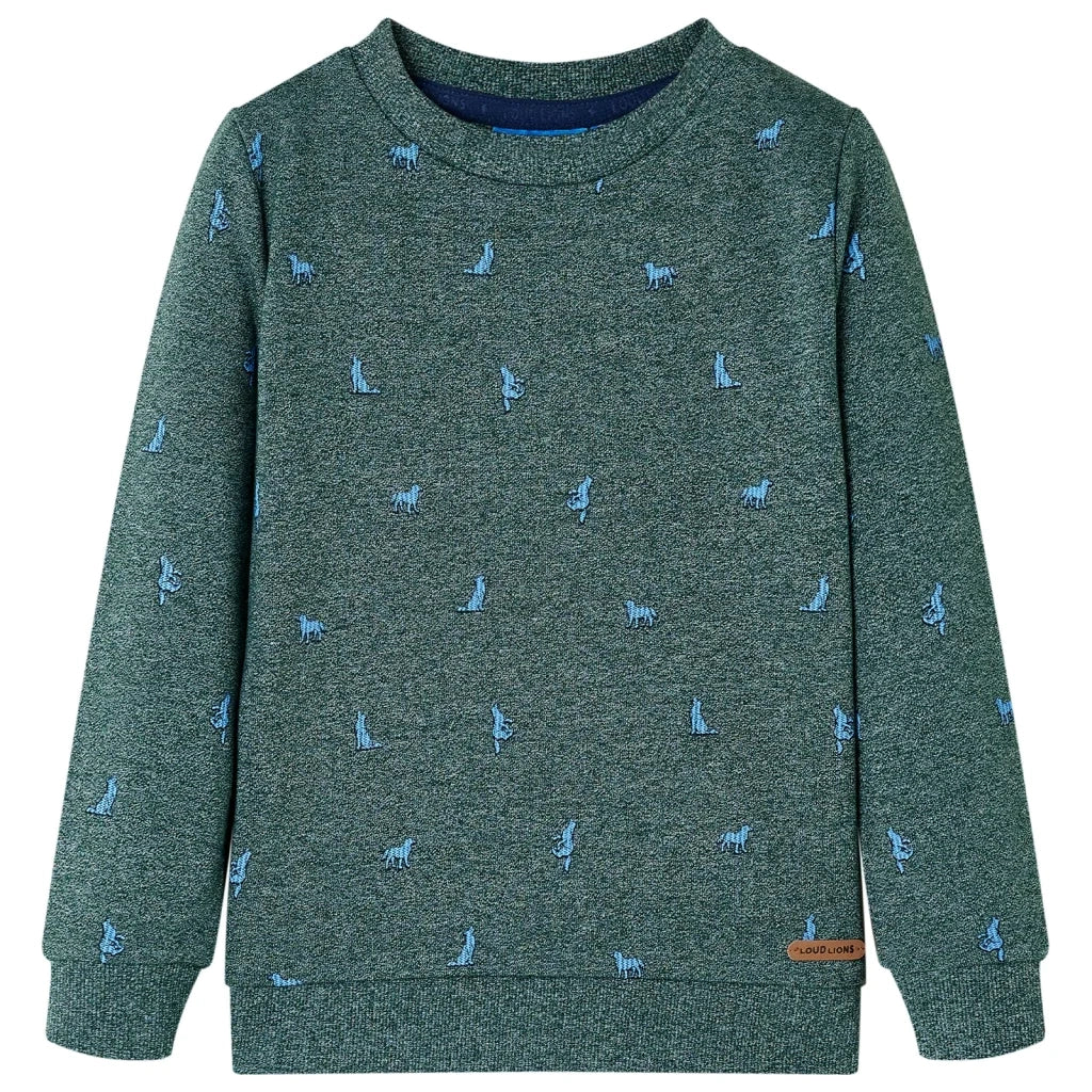 Felpa da Bambino Verde Scuro MÃ©lange 128cod mxl 112664