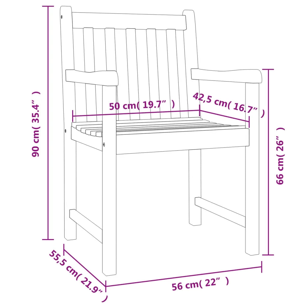 Set da Pranzo per Giardino 3 pz in Legno Massello di Acacia 3206275