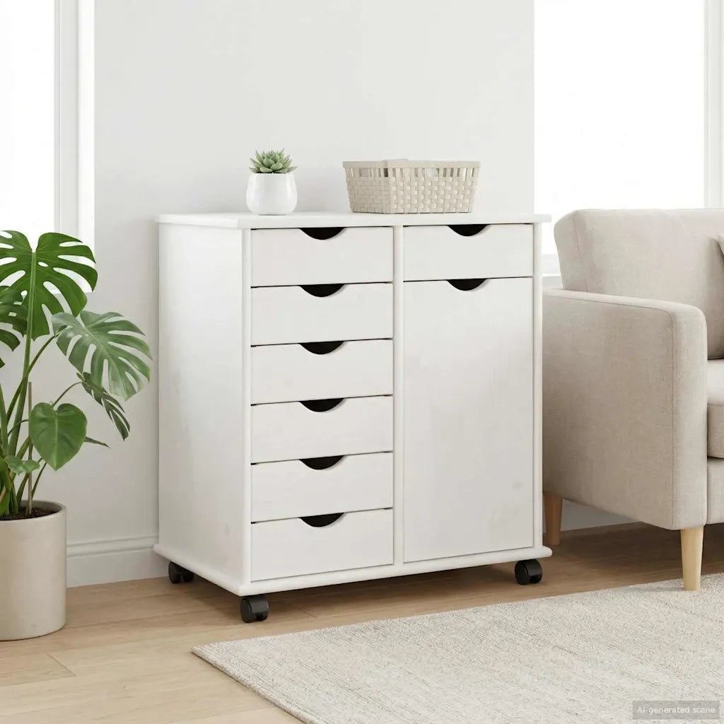 Mobile con Ruote con ruota Bianco 63,5 x 39 x 65,5 cm 42028377