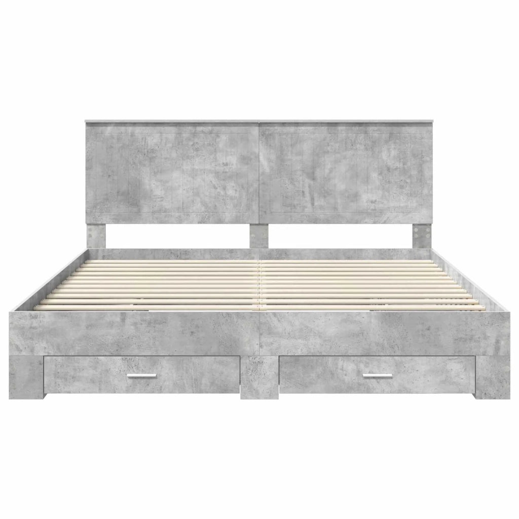 Struttura del letto con testiera Grigio cemento 180 x 200 cm 3411274