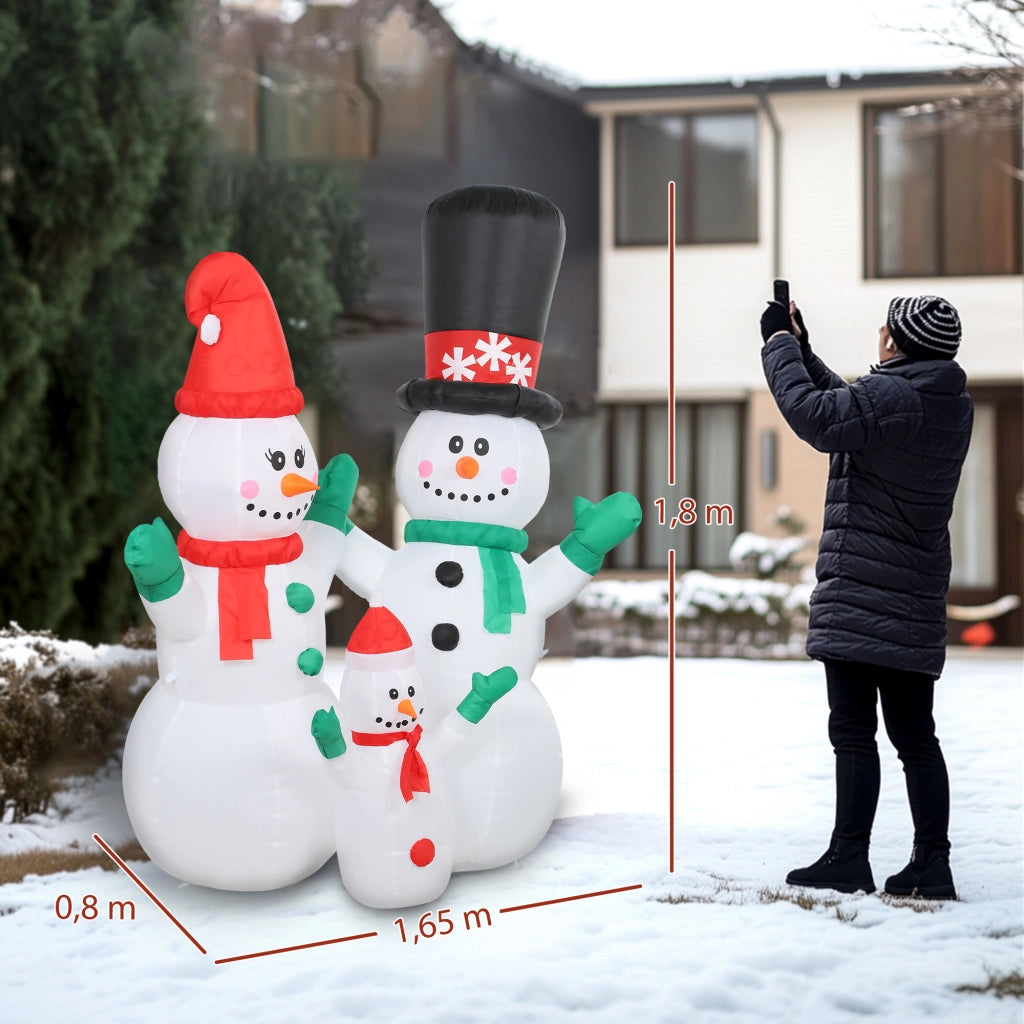 Pupazzo di Neve Gonfiabile Famiglia 1.8m ¨C zephmum ¨C LED Interno Esterno
