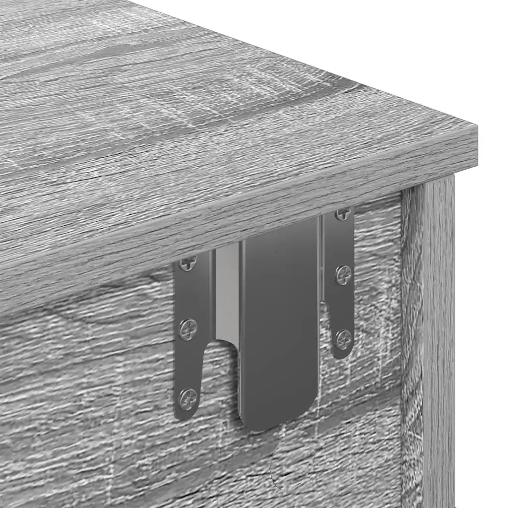 Scaffale a Parete con Cassetti Grigio 100x37,5x19 cm Truciolato 859964