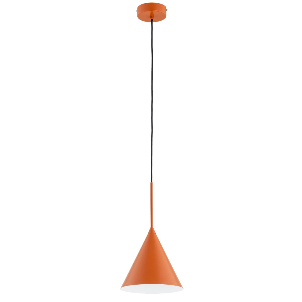 Lampada sospensione minimal arancione cono cucina E27 FABO