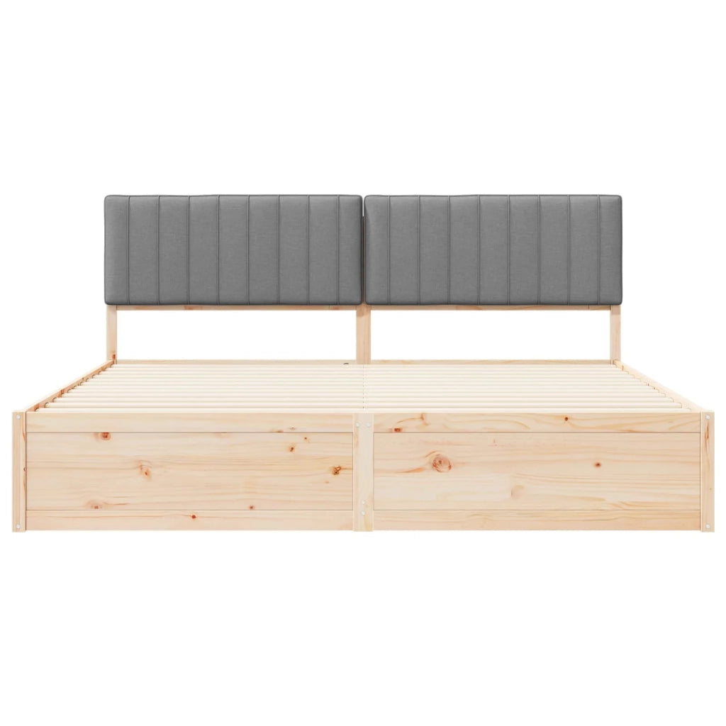 Letto con Testiera Rivestita Grigio chiaro 200 x 200 cm 3398209