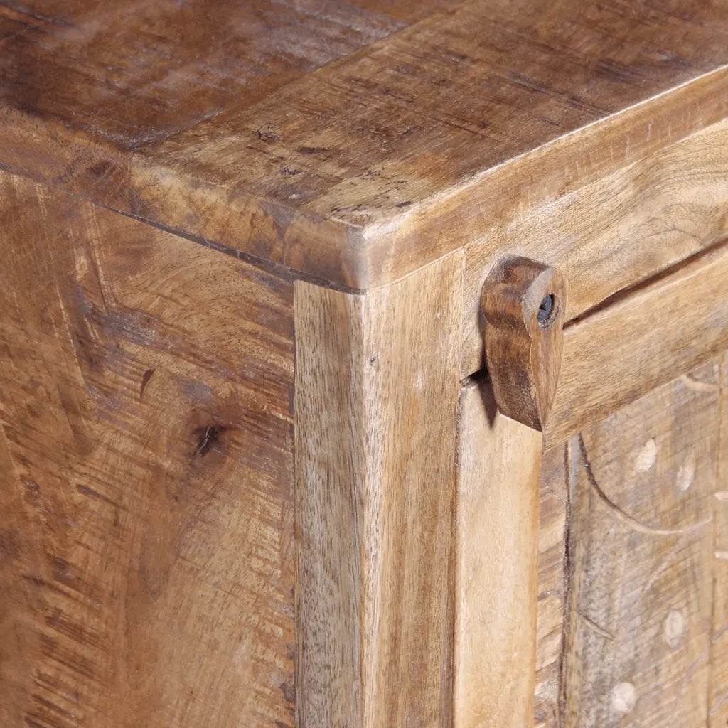 Armadio Vanity Specchiera 2 Armadietti Legno Massello di Mango 243463