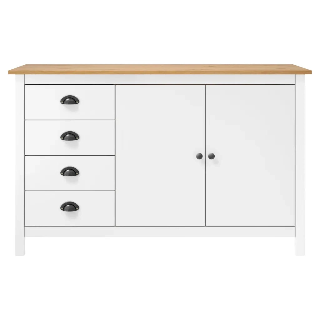 Credenza Hill Bianca 130x40x80 cm in Legno Massello di Pino cod mxl 8832