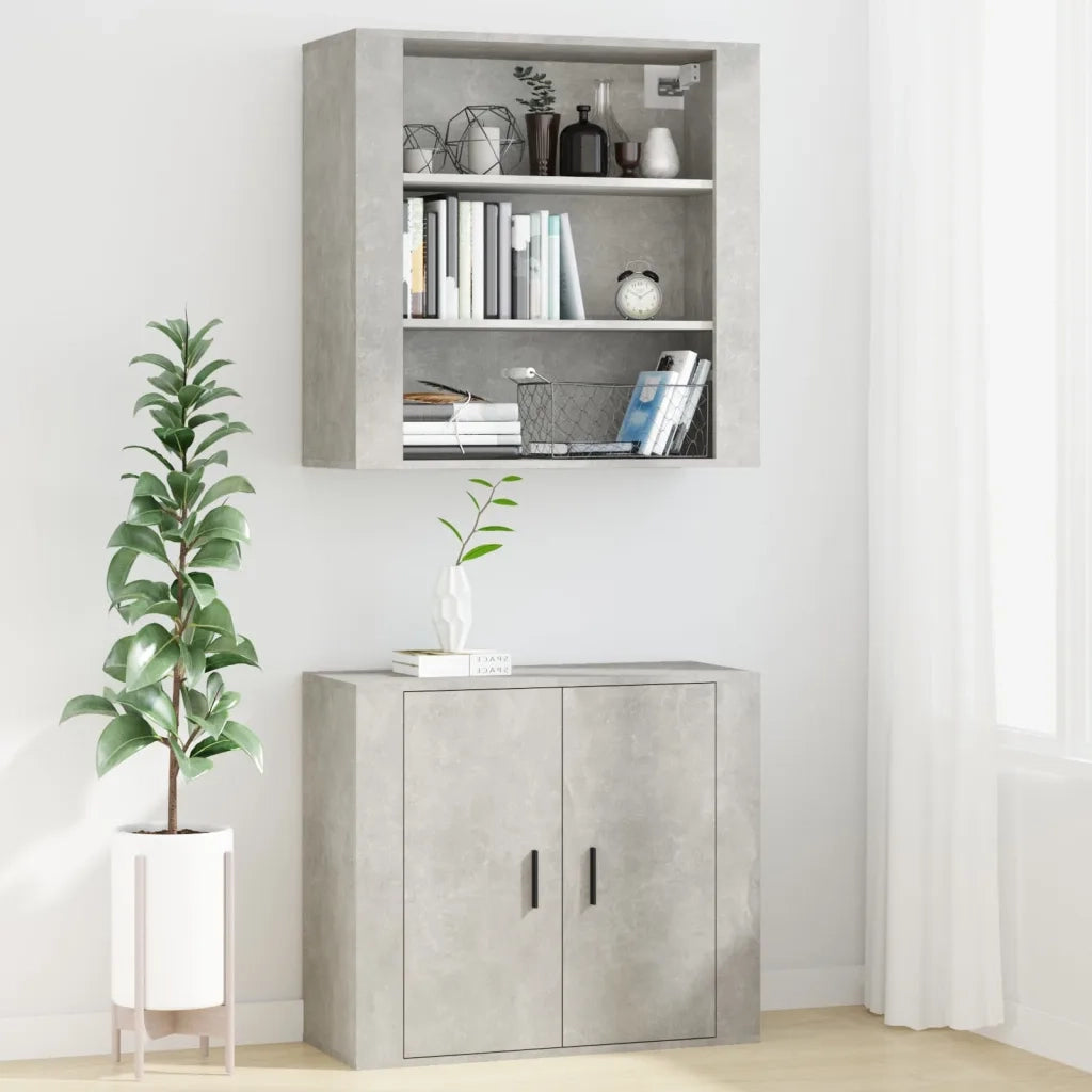 Mobile a Parete Grigio Cemento 80x33x80 cm in Legno Multistrato cod mxl 17517