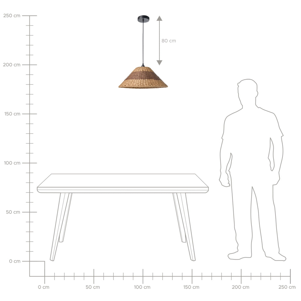 Lampada a sospensione Corda di carta naturale Plafoniera con paralume intrecciato Sala da pranzo Soggiorno Stile Boho