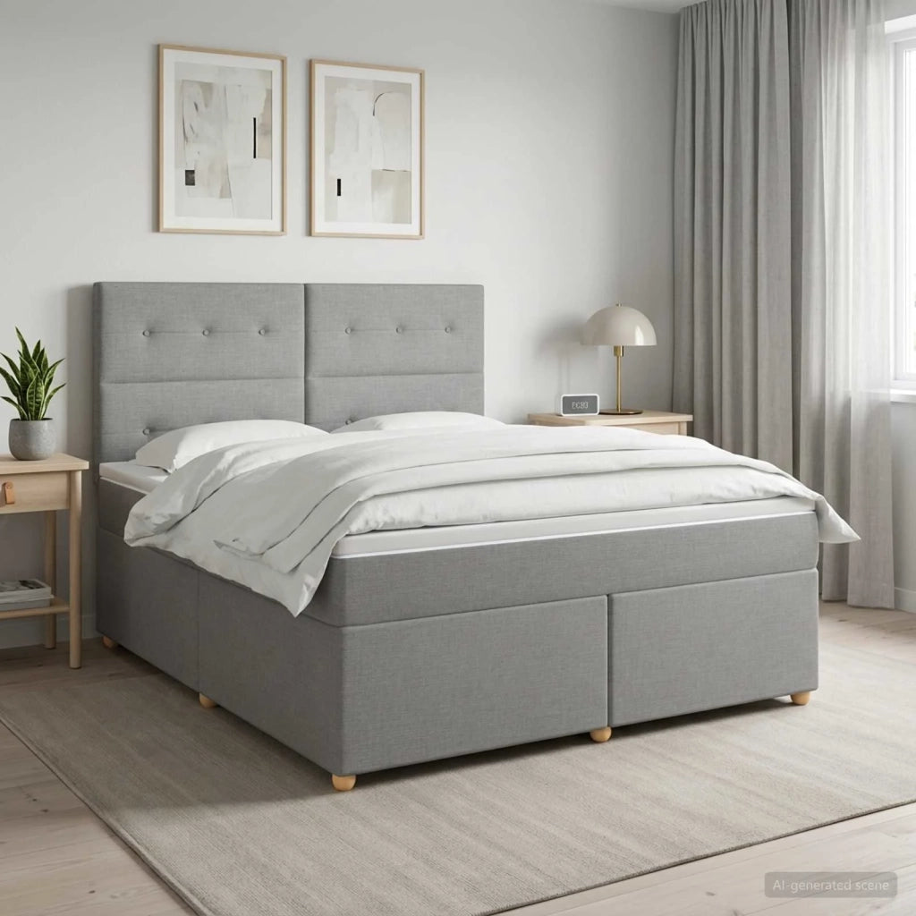 Letto box spring con materasso Grigio Chiaro 180 x 200 cm 3453942