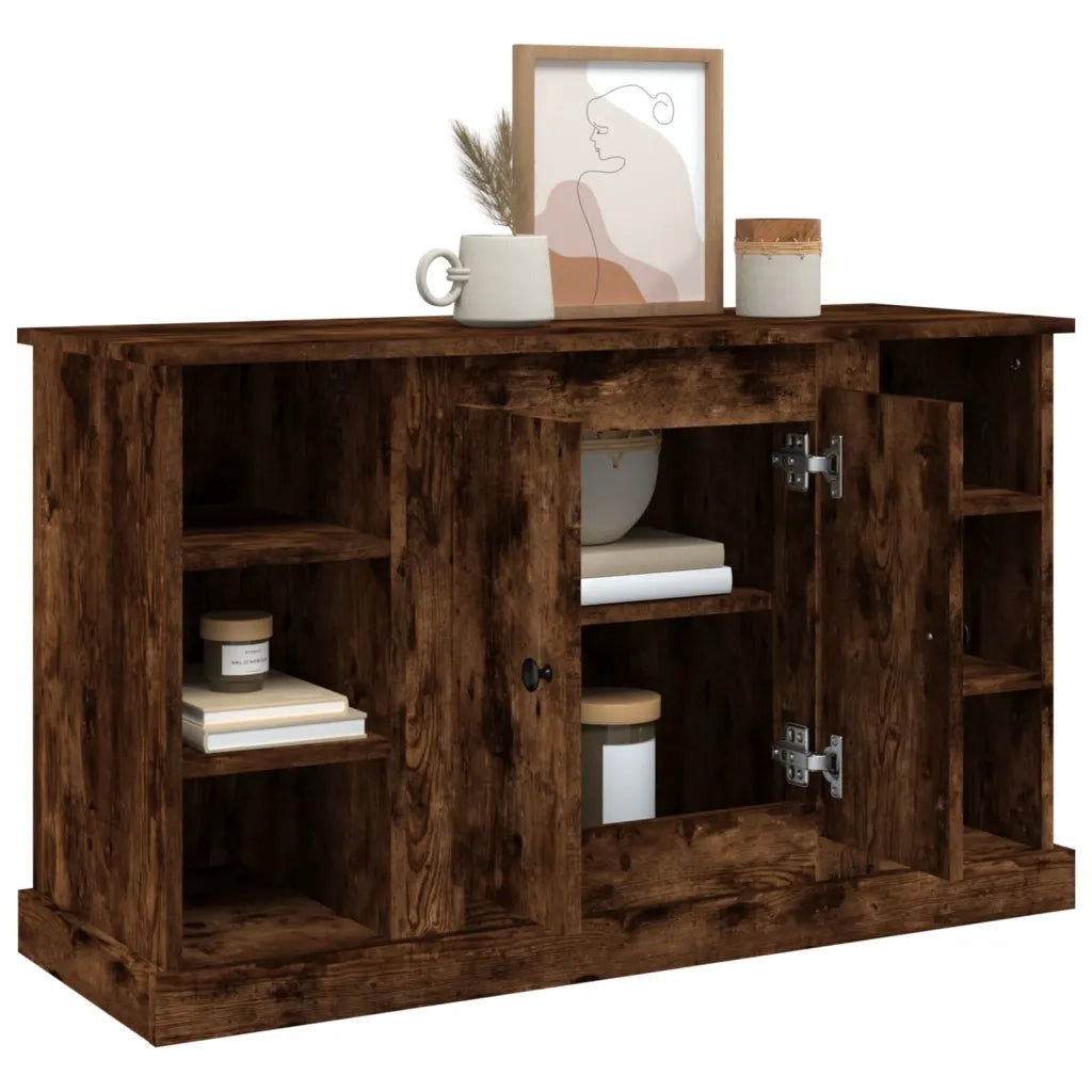 Credenza | Madia | Buffet da pranzo | Armadio da pranzo Rovere Fumo 100x35,5x60 cm in Legno Multistrato