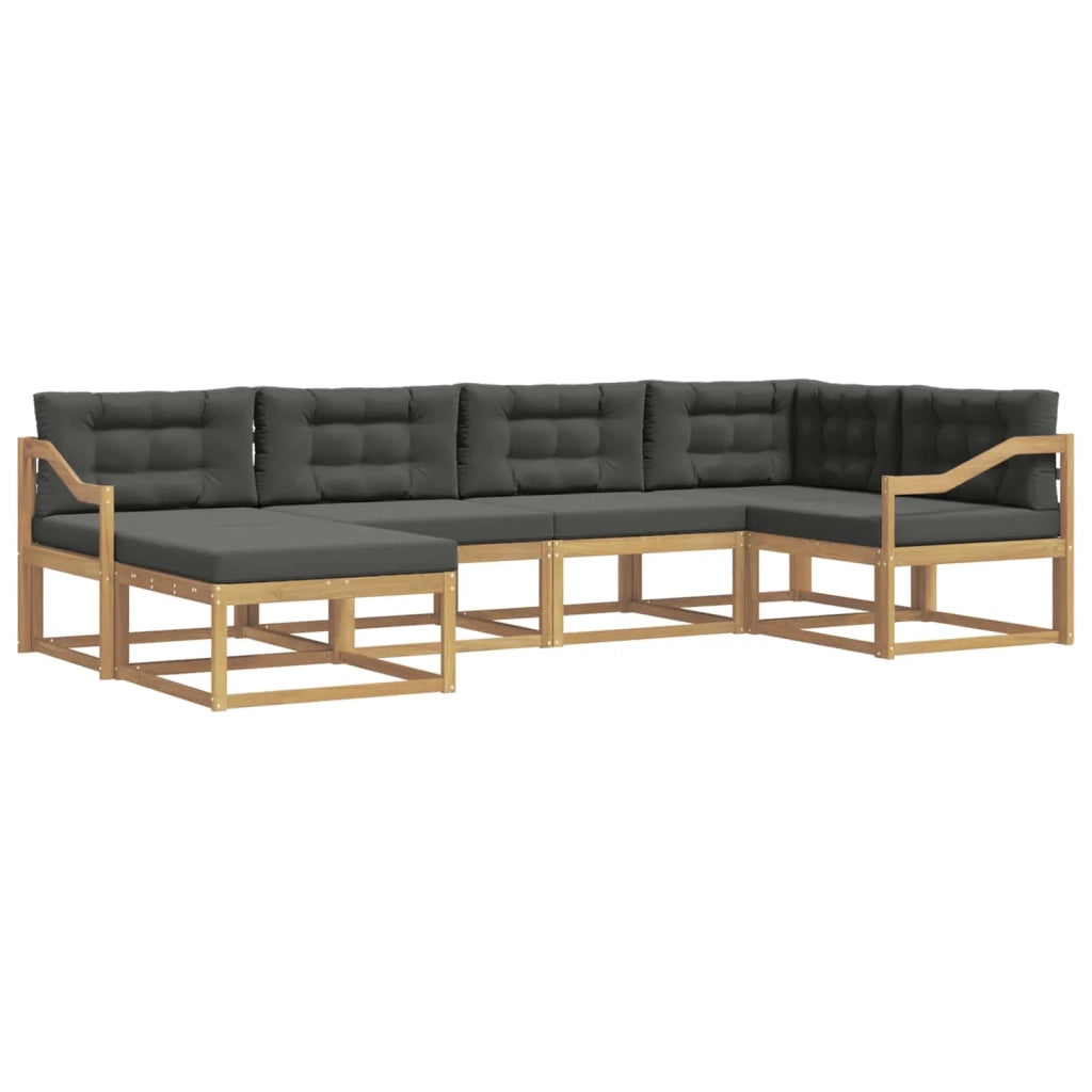 Set di divani da esterno 5 pz Bianco e Antracite Poliestere 3386706