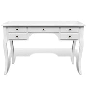 Scrivania in Stile Francese Legno con Gambe Curve e 5 Cassetti 241734