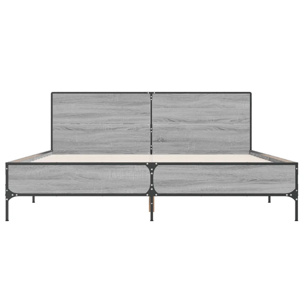 Giroletto Grigio Sonoma 135x190 cm in Legno Multistrato Metallo 3280030