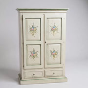 Armadio 2 porte in legno shabby bianco patinato/verde 125x61x200 - Mobili 2G