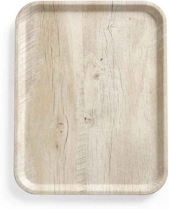 Piatto di tavolo in legno - resistente a shock e urti - 1 pezzo - melamina - 330x430mm