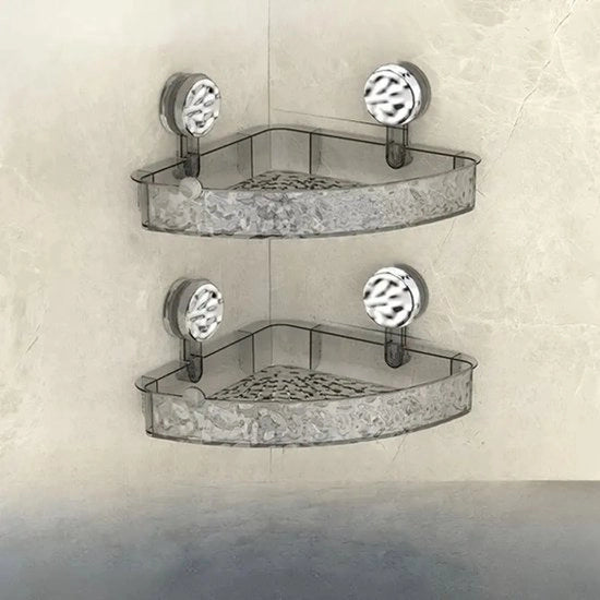 Set da bagno 2 pezzi con chiusura a vite, fissaggio alla parete senza martellate, cassettiera con chiusura a vite, cassettiera per la zona bagno, cassettiera trasparente e rimovibile, adatta per zona bagno e toilette.