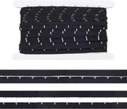 Cintura di nastro con occhiello e gancio da 28mm per decorazioni di abbigliamento DIY, nero, 3 yard / 2,7m
