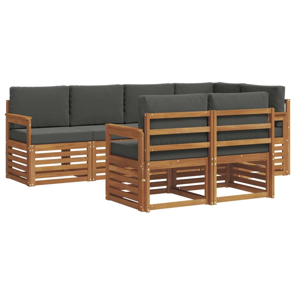 Set divano sezionale con cuscino 7 pcs Naturale e Antracite 3374957