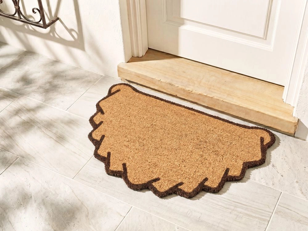 Zerbino naturale in cocco con fondo antiscivolo 45 x 75 cm decorazione stampa dumpling tappetino di benvenuto antiscivolo
