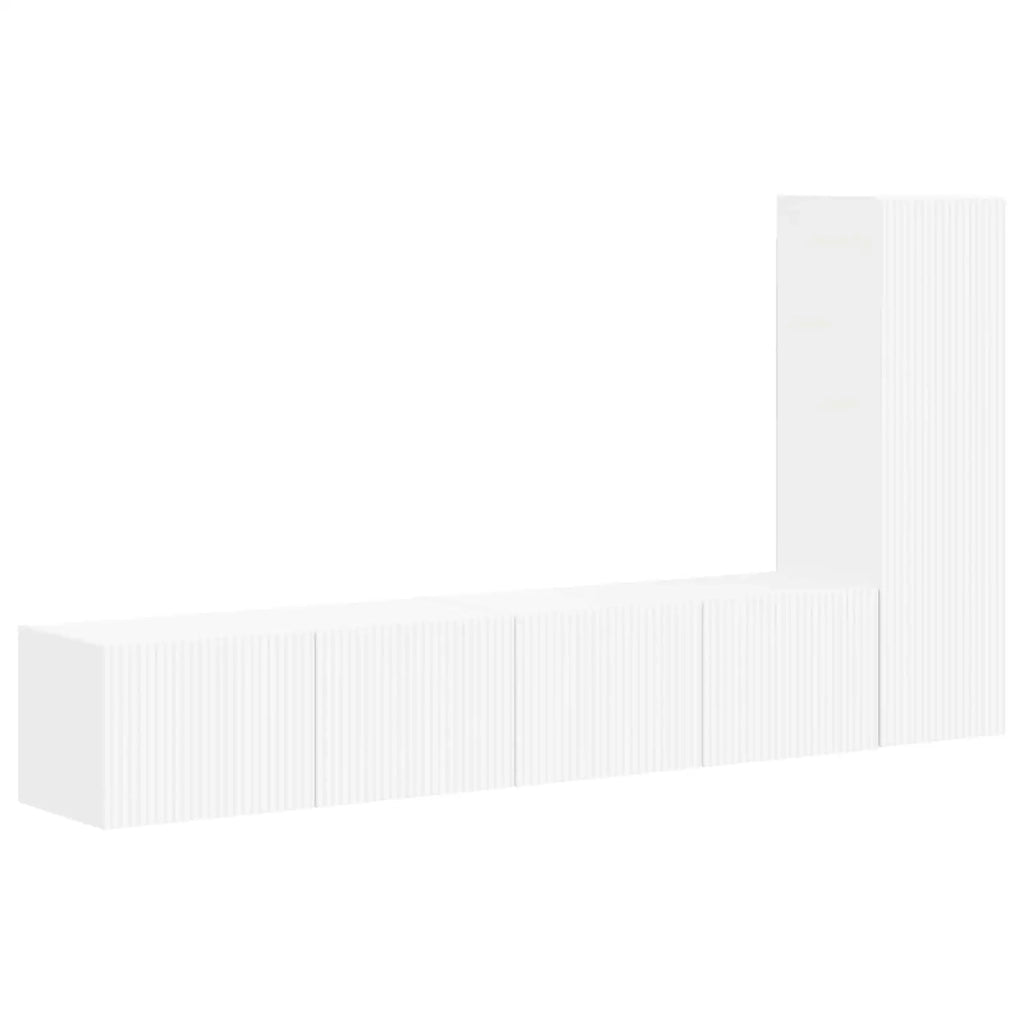 Set mobile TV Montaggio a parete 3 pz-Credenza per TV Bianco Legno multistrato 626204