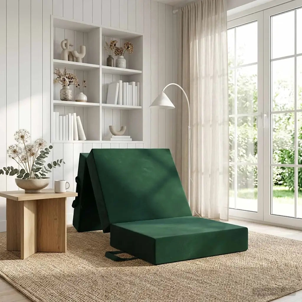 Divano Letto Pieghevole 75 x 67 x 45 cm Verde Scuro