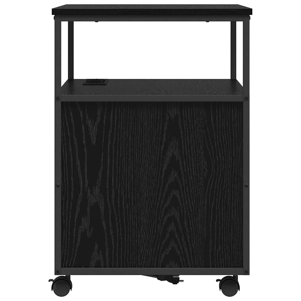 Cabina con Stazione di Ricarica Rovere Nero 61 x 46 x 67 cm 859830