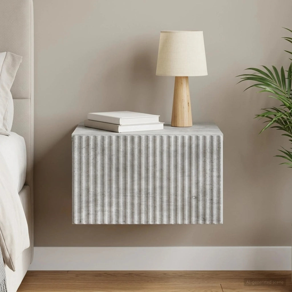 Mobiletto da notte a muro Grigio Cemento 33 x 34,5 x 20 cm 898431