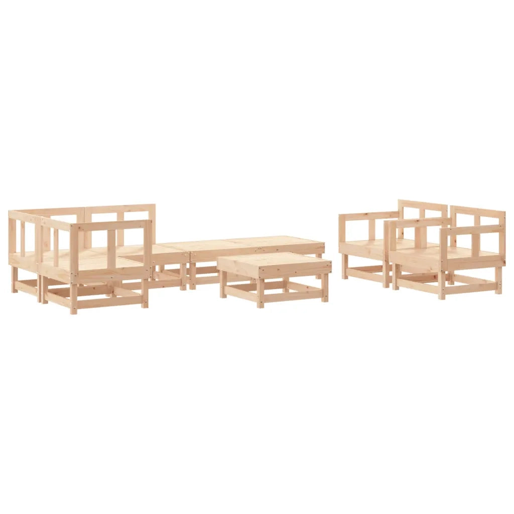 Set Salotto da Giardino 8 pz in Legno Massello di Pino 3186221