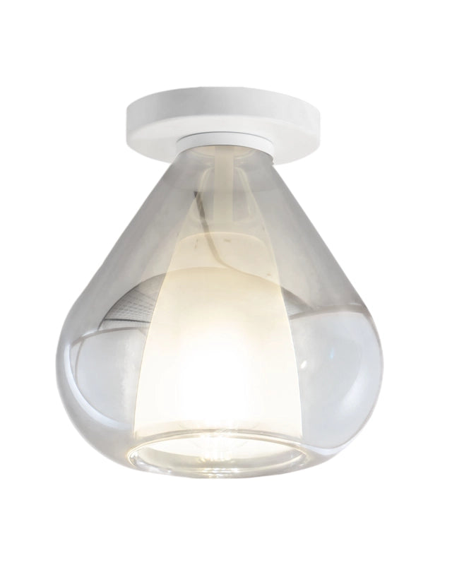 Lila - Lampada da soffitto rotonda d.20cm Fabas Luce - Applique con lampadina led E27 MAX 40W - Fumè