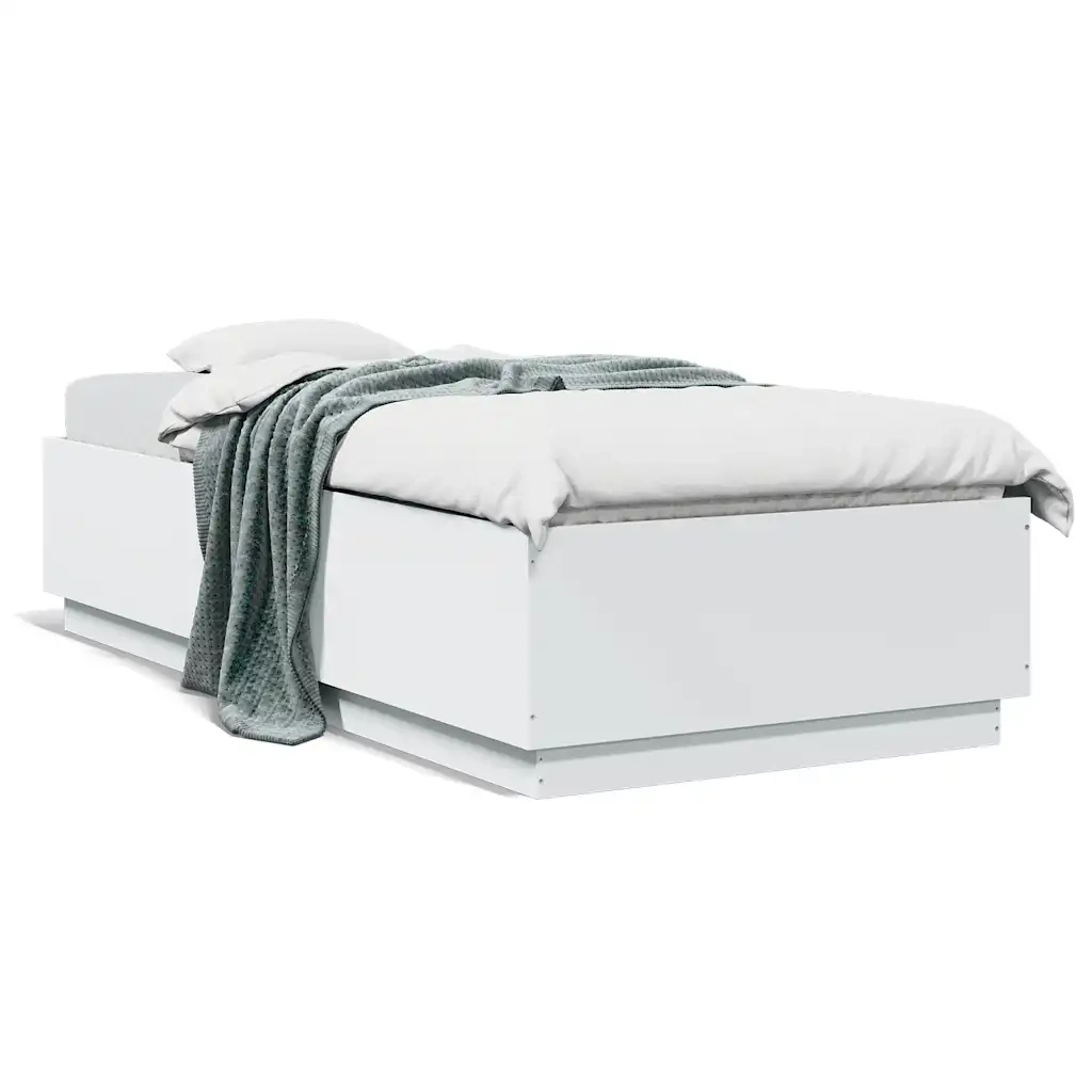 Giroletto-Struttura Letto Bianco 100x200 cm in Legno Massello 814743