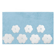 Tappeto bagno Fiori color acqua antiscivolo cm 50x80