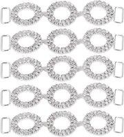Connettori per Bikini 5 pezzi - vetro/ferro - 8,5 cm - cristalli lucidi - connettore per moda da bagno - adatto per decorazioni DIY - accessori per abbigliamento