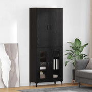 Credenza-Buffet-Armadio da cucina Rovere Nero 69,5 x 34 x 180 cm Legno multistrato 761012