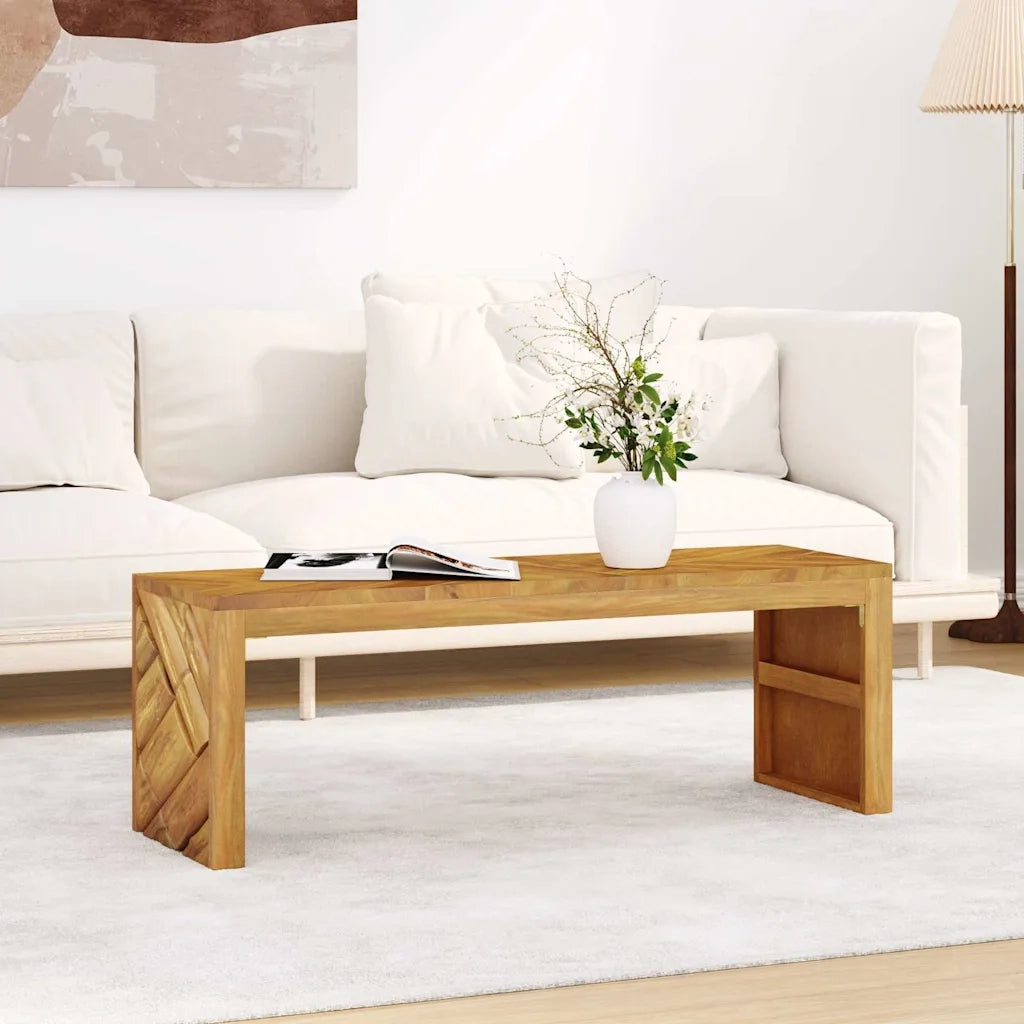 Tavolino da Salotto 110x35x38 cm in Legno Massello di Teak