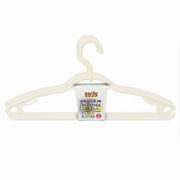 Trade Shop - Set 3pz Grucce In Plastica Stampelle Appendi Abiti Pantaloni Giacche Beige 79331 -