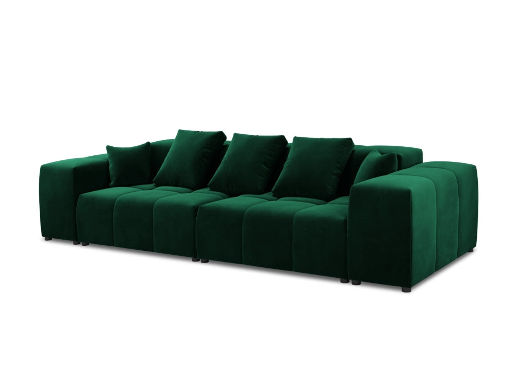 Cosmopolitan Design - Divano modulare "Rome" 3 posti in velluto verde bottiglia 
