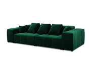 Cosmopolitan Design - Divano modulare "Rome" 3 posti in velluto verde bottiglia 