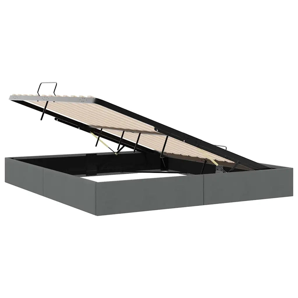 Letto con Contenitore Grigio Scuro 193 x 203 cm Tessuto 3370061