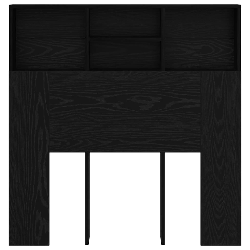 vidaXL Testata del letto con testiera Rovere nero Legno Ingenerizzato
