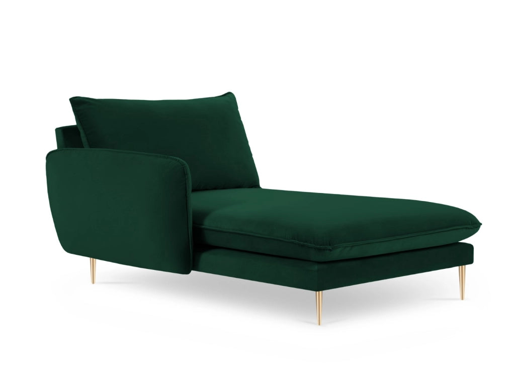 Cosmopolitan Design - Chaise longue sinistra "Vienna" in velluto verde bottiglia 