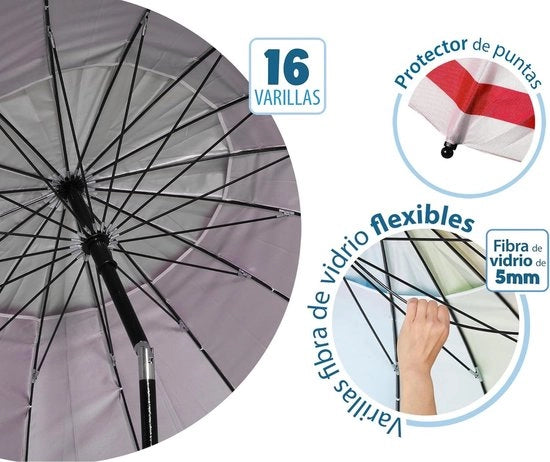 Parasole da spiaggia in alluminio con manubrio e sterzo con UPF 50+ - Rosso 220 cm Marittimo