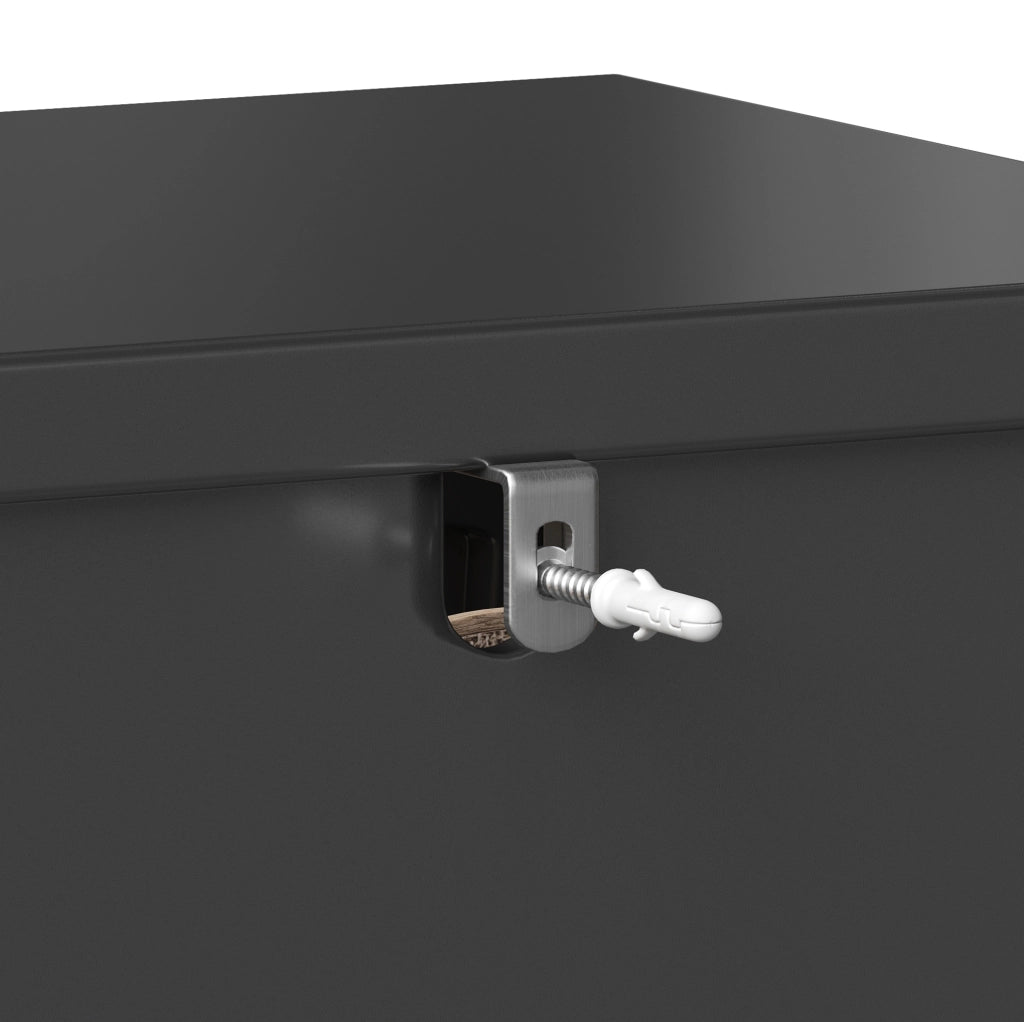 Credenza alta 70x38.3x180 cm con LED RGB; ante in vetro ondulato; ripiani regolabili; nera