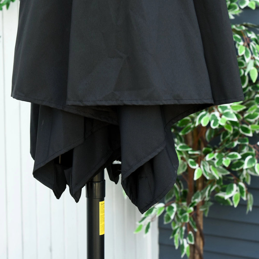 Parasole da giardino inclinabile con manovella ¨C zephmum ¨C alluminio nero ?260x235 cm